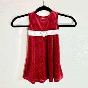 Blueberi Boulevard red velvet dress with silver polka dots size 18M